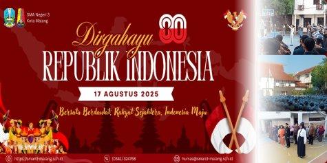 Semangat Kemerdekaan Menggema di Upacara HUT Ke-80 RI di SMAN 3 Malang