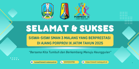 SISWA-SISWI SMAN 3 MALANG TOREHKAN PRESTASI GEMILANG   PADA AJANG PORPROV IX TAHUN 2025