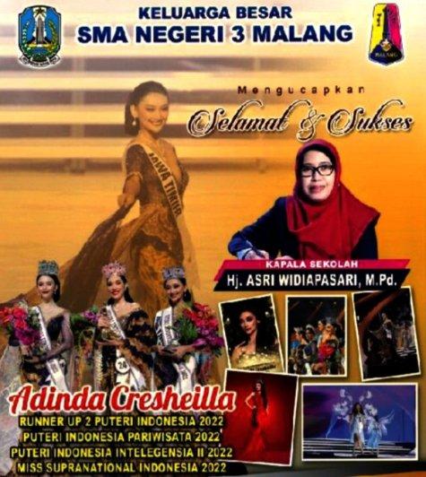 Bikin Bangga, Alumnus SMANTI Runner Up Puteri Indonesia 2022